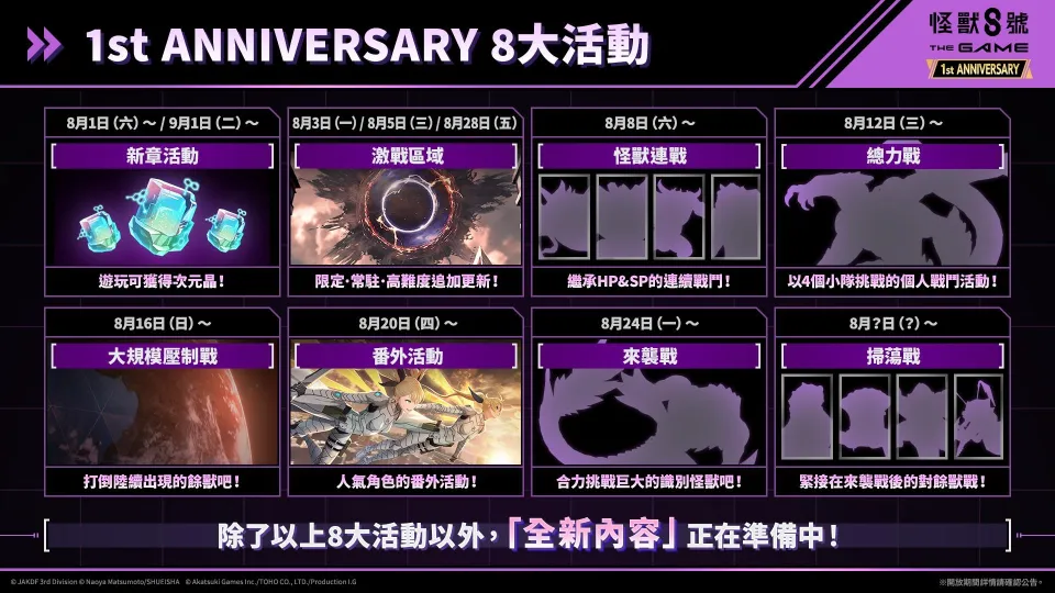 8_5 20_30 後可公開_Akatsuki Games_「怪獸 8號 THE GAME」8 號之日特別節目重大發表!識別怪獸兵器 4 號「四之宮琪歌露」、次元識別怪獸兵器 6 號「市川雷諾」雙雙在遊戲 1 週年活動期間登場! image5