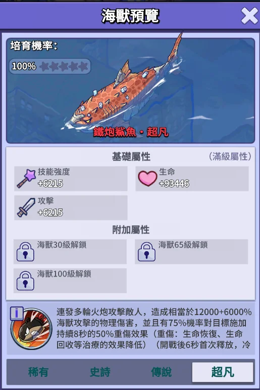 瘋狂水世界海獸鐵砲鯊魚
