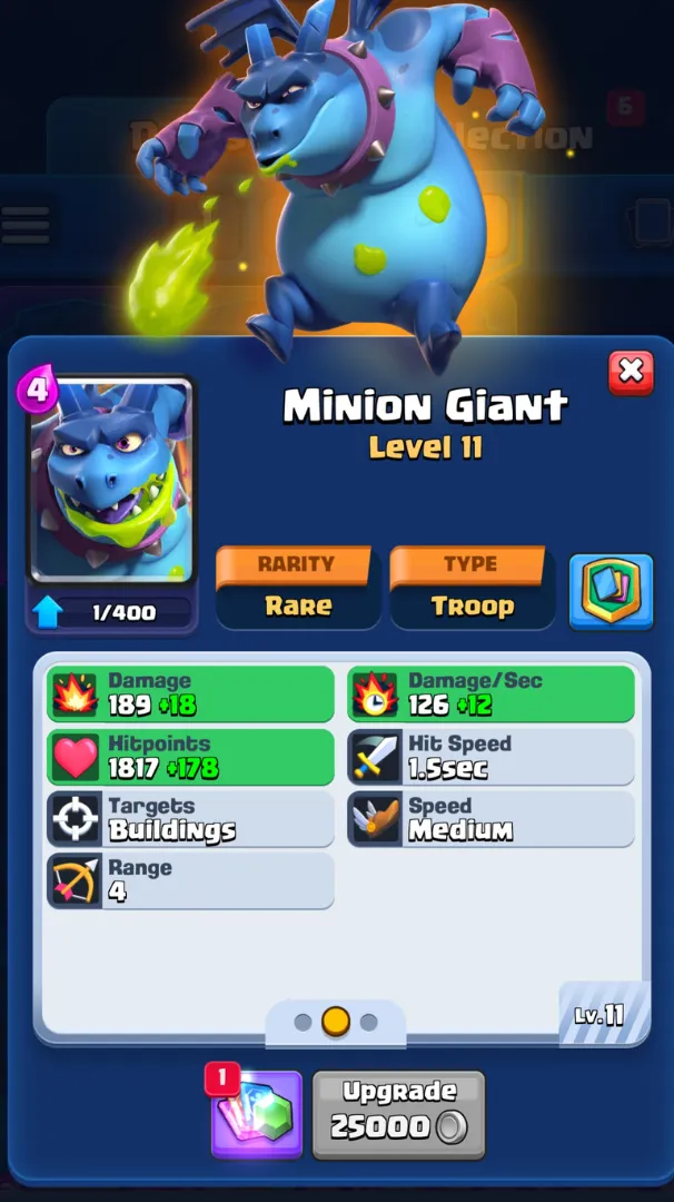 Clash Royale Minion Giant Stats and Ability.png