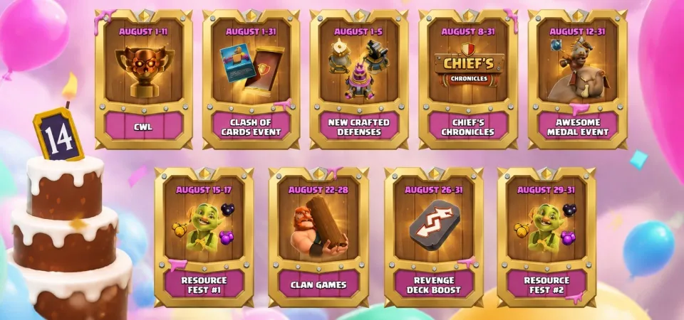 Clash of Clans 14th Anniversary 2026 Event Schedule.jpg