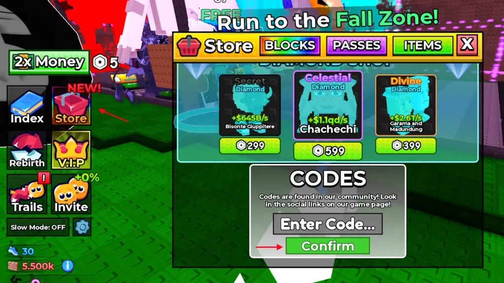 Roblox Fall For Brainrots Codes ล่าสุด แจกโค้ดรับ Tokens และ Spins ฟรี