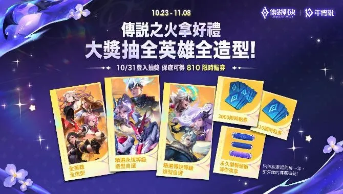 2026-10-30 Garena 新聞稿_《Garena 傳說對決》十週年活動接力開跑 10_31 登入免費兌換稀世造型五選一、抽全英雄全造型 image4