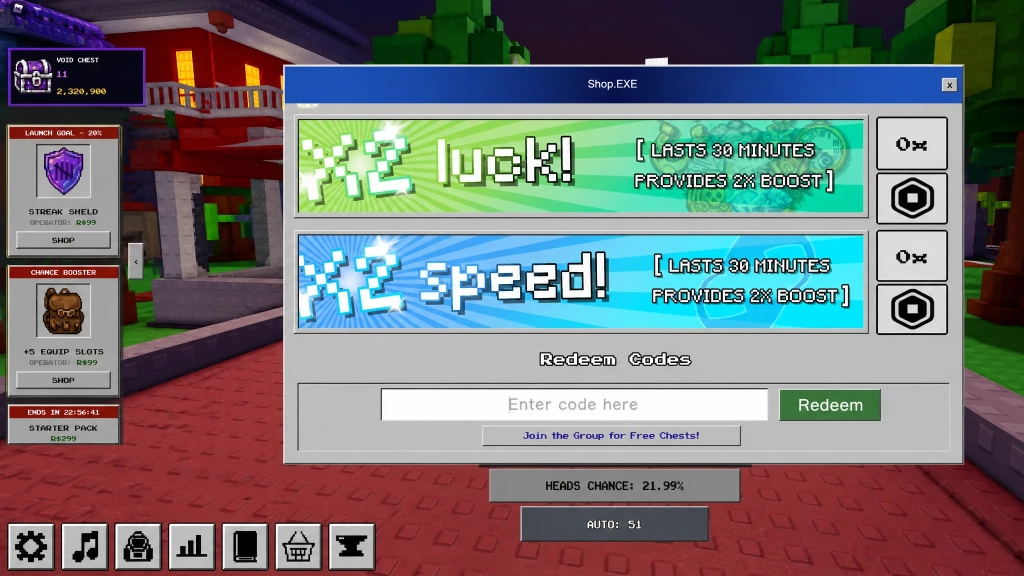 Roblox Coin Flip Codes ล่าสุด แจกโค้ดรับ Chests และ Boosts ฟรี